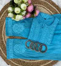 3d Chikankari pure chanderi Set