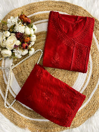 Soft Chanderi Wedding chikankari Set