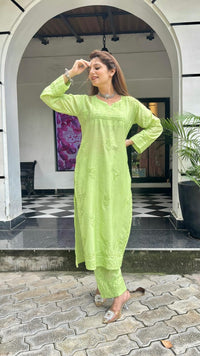 Chanderi Silk pastel Chikan combo