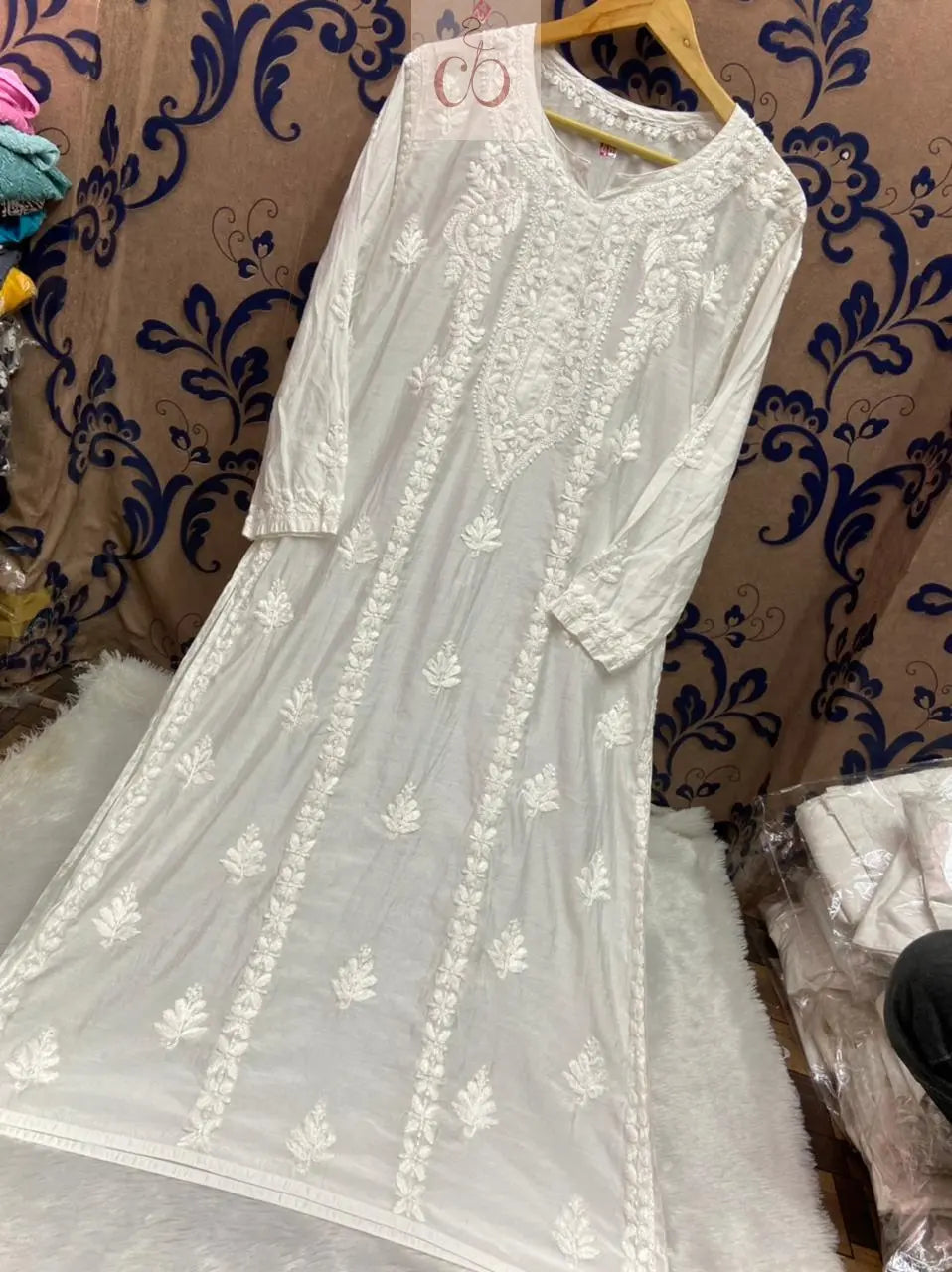 Chanderi Chadi Bell Soft n Silky Kurta - Chikankari Official