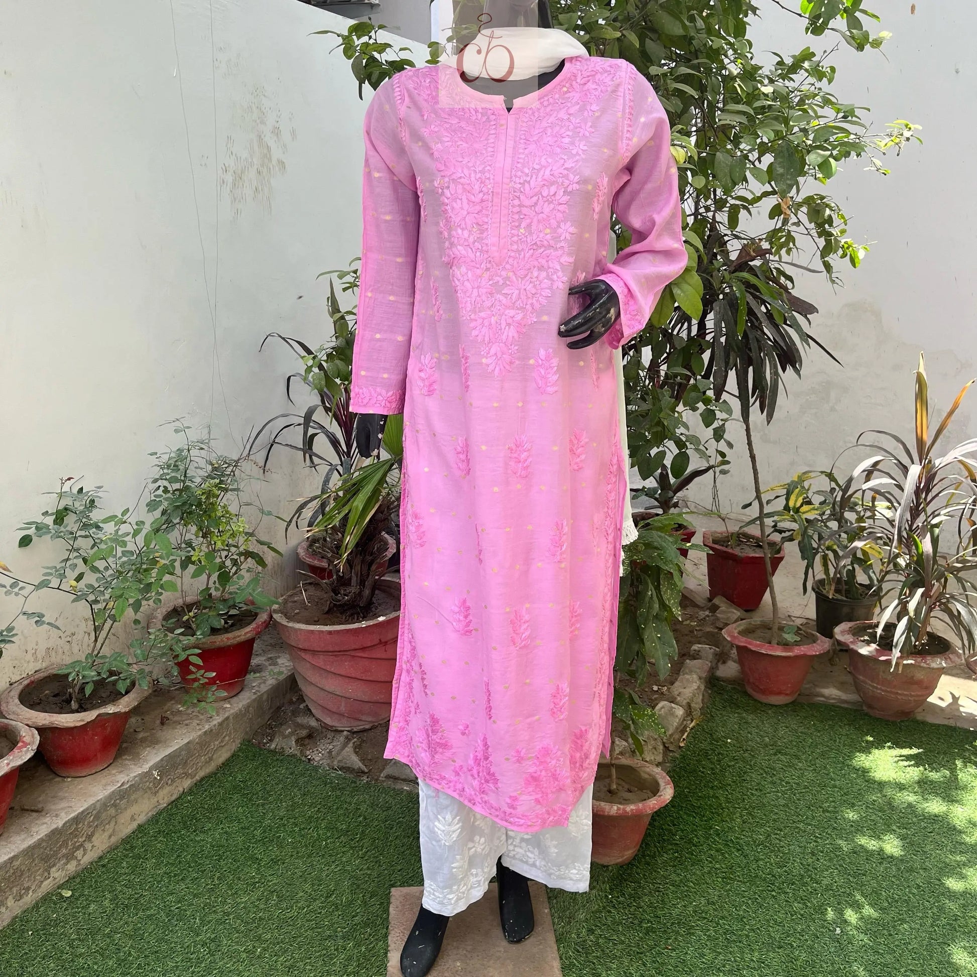 Chanderi Ombre Straight Kurta - Chikankari Official