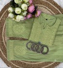 3d Chikankari pure chanderi Set