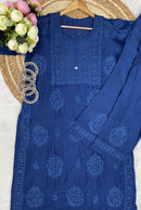 3d Chikankari pure chanderi Set