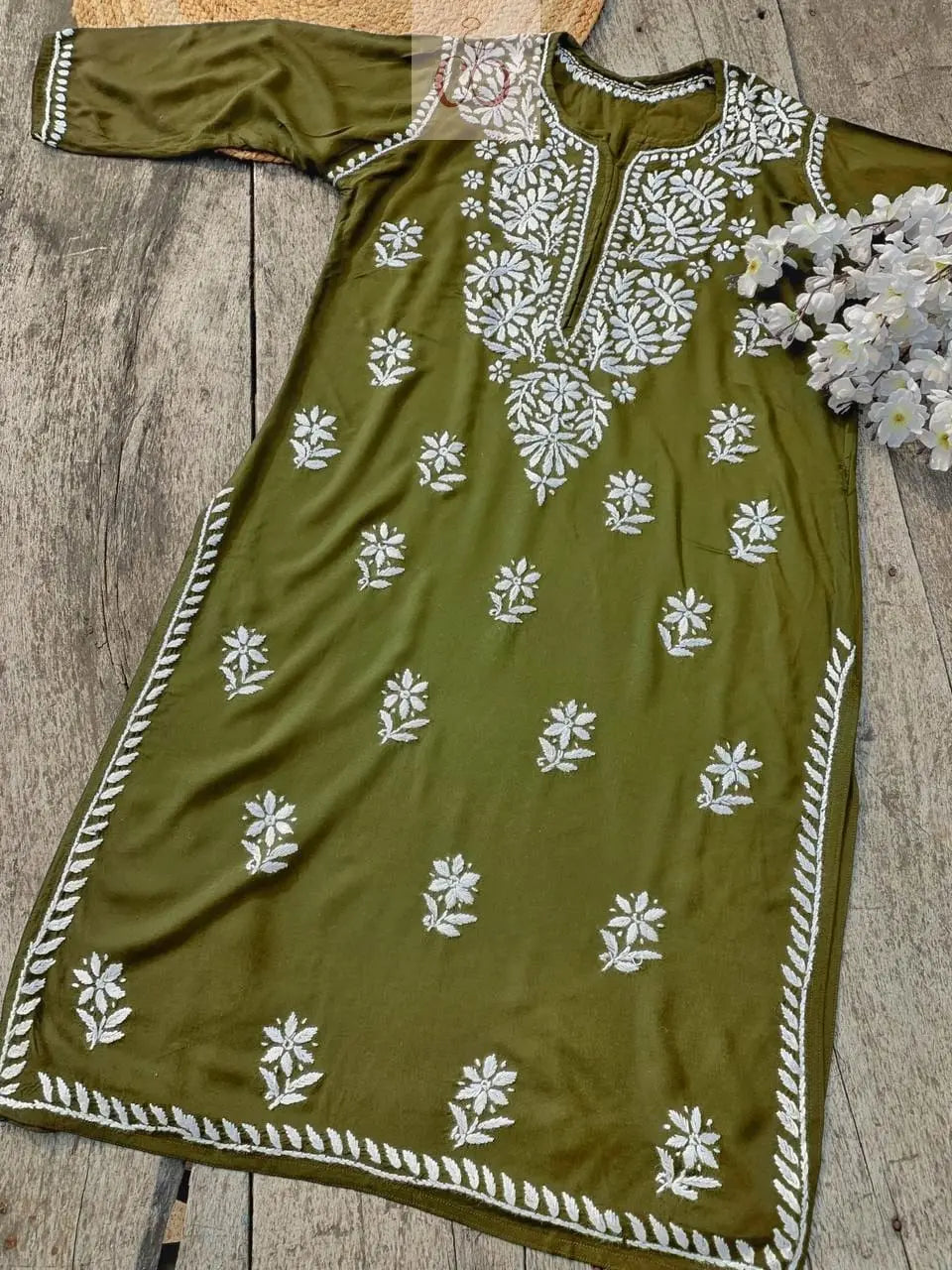 Rayon Colourfull Kurtis - Chikankari Official