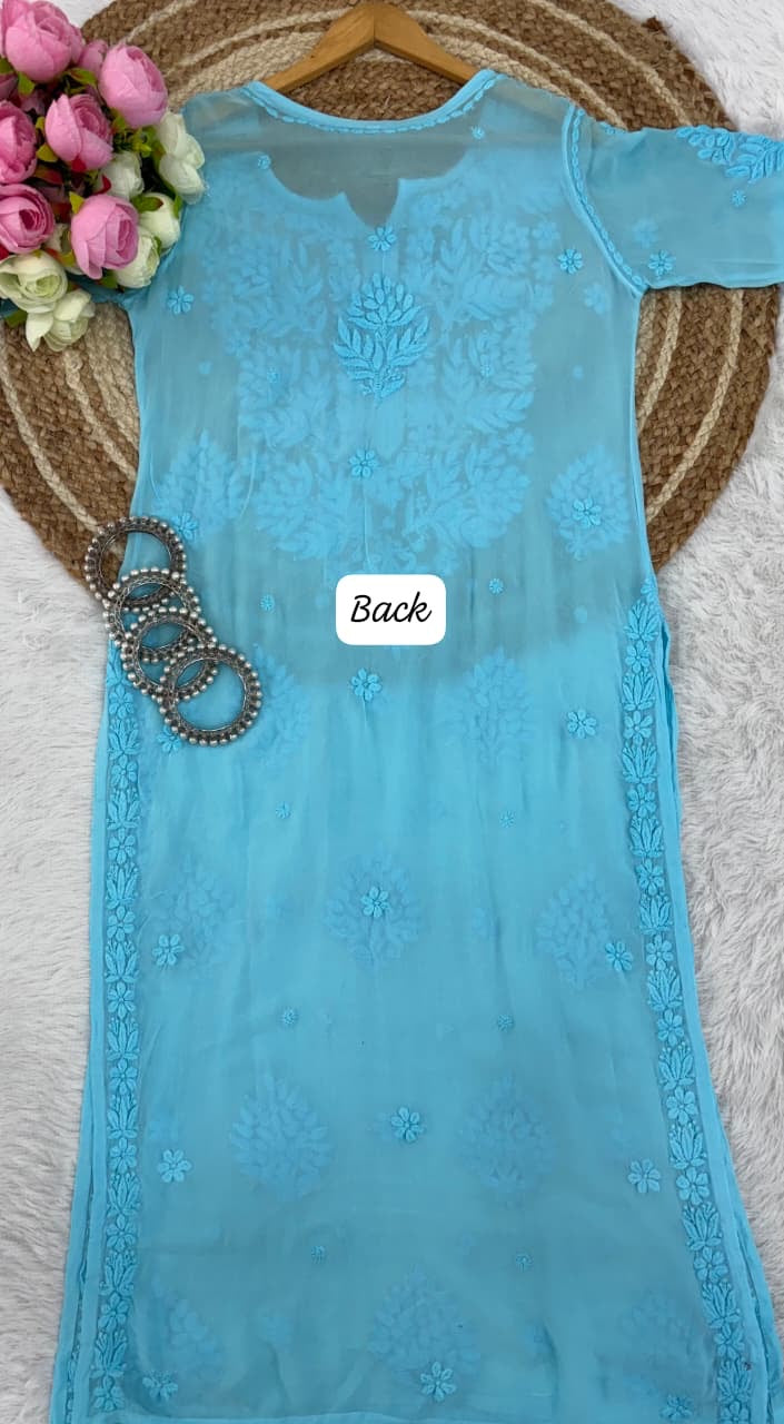 70 Gram Anchor Viscose heavywork long Kurta