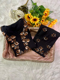 Rayon Thread Co-ord Plazzo Flowers embroidered