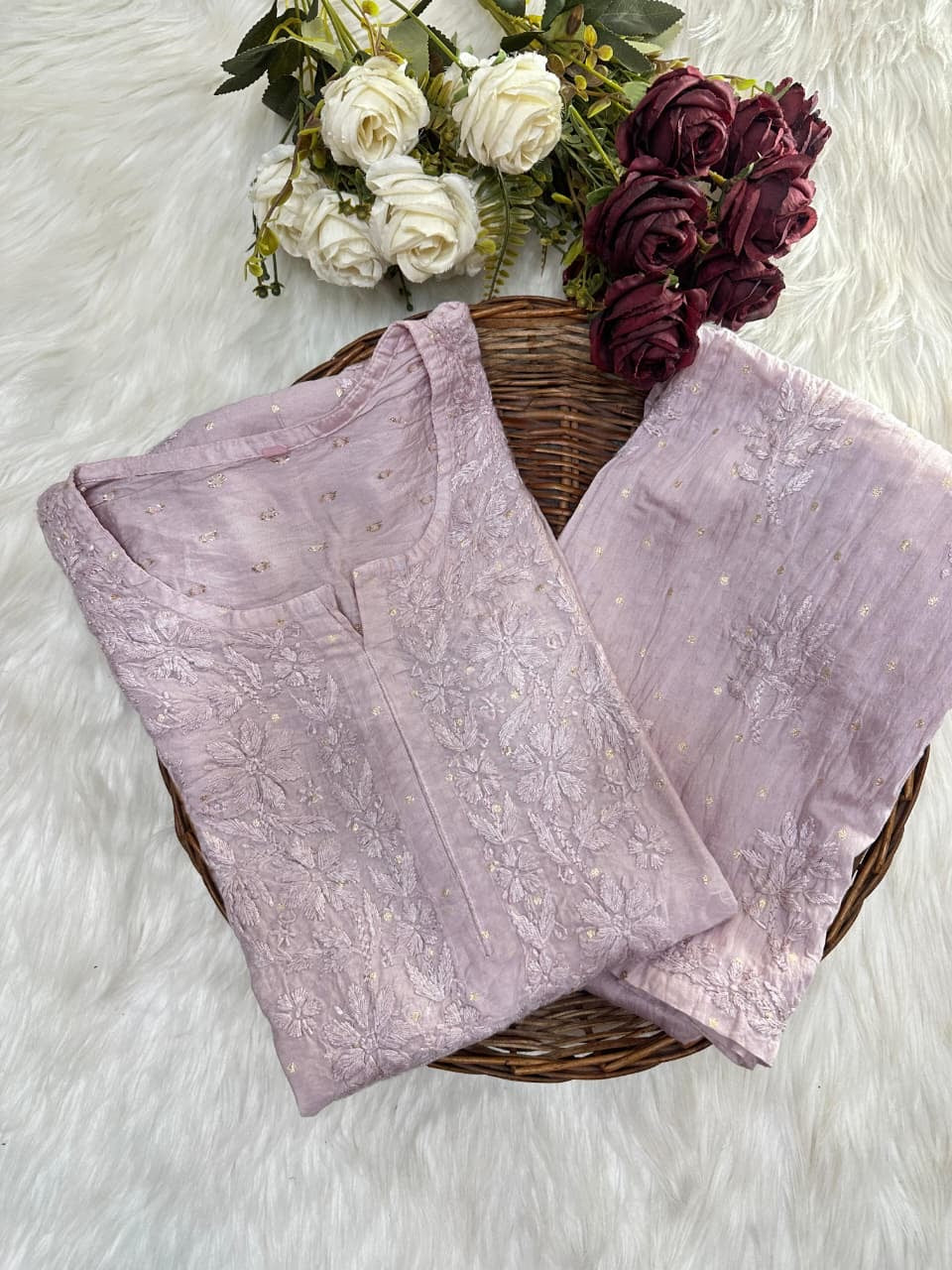 Chanderi Golden Dots Set