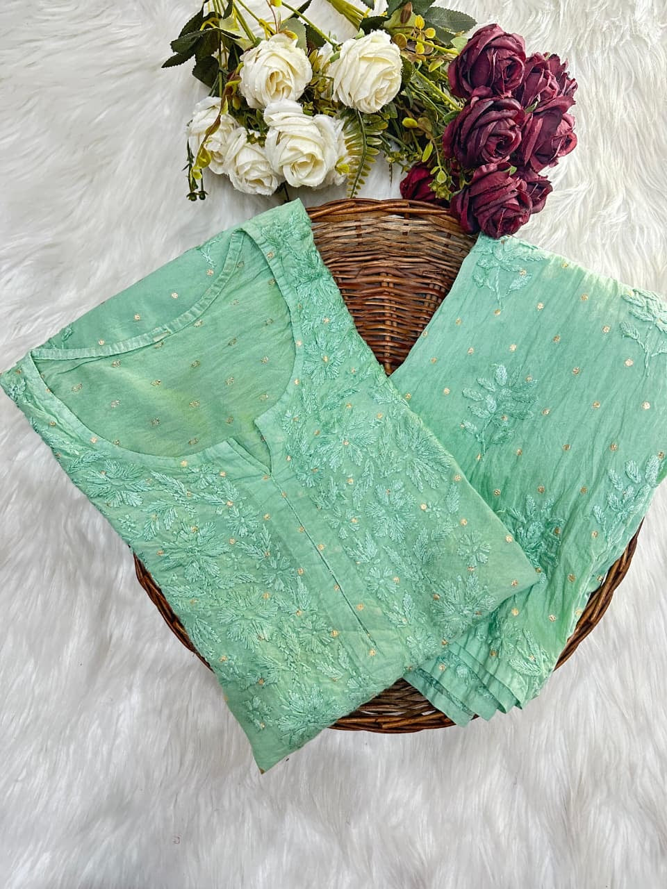 Chanderi Golden Dots Set