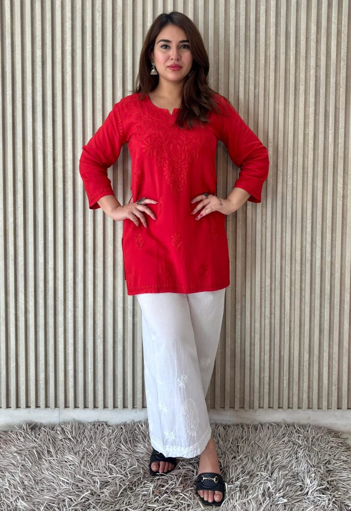 Aanya Chikankari rayon Short Top