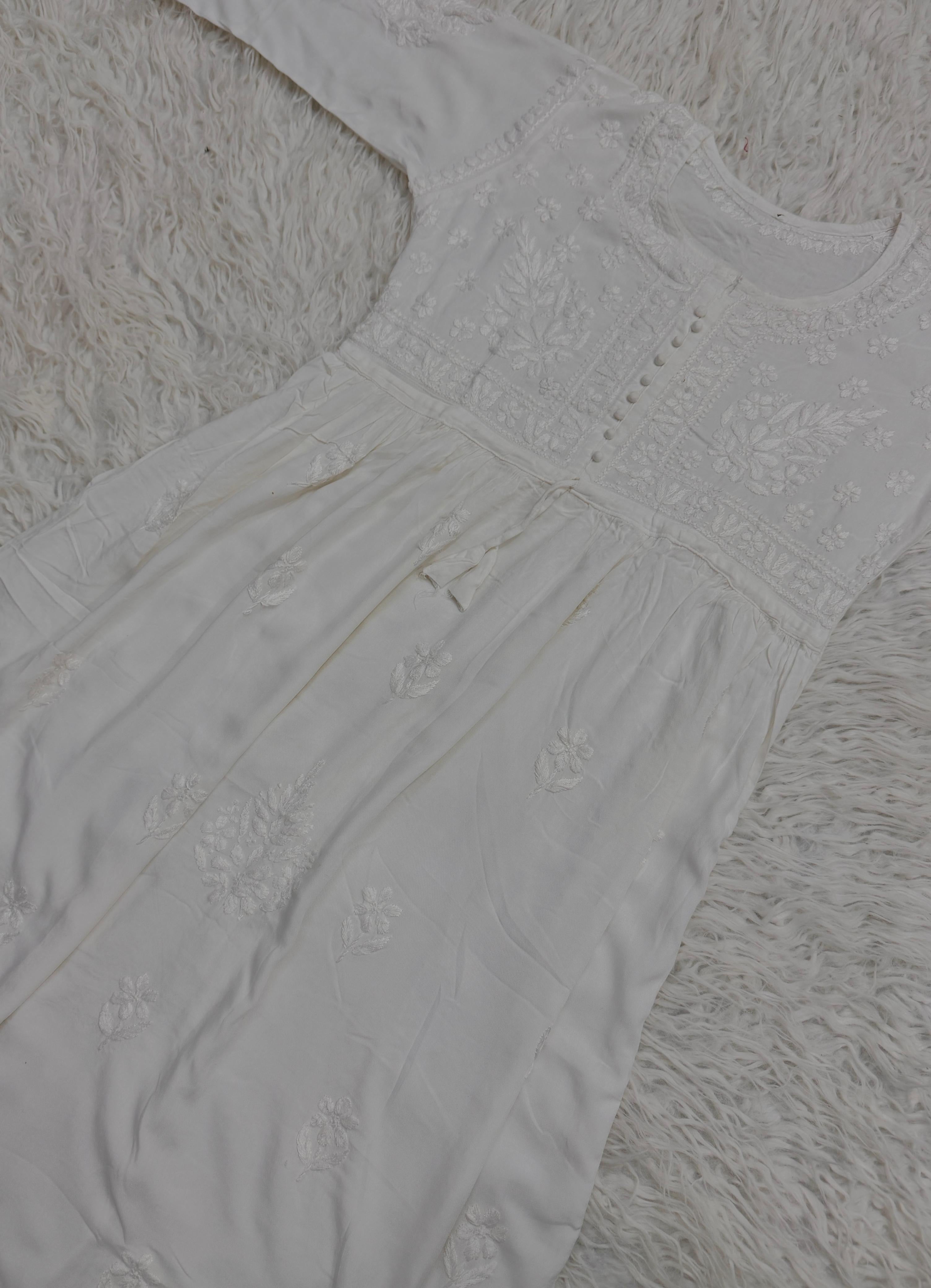 Heavy Yolk Handwork Rayon Gown