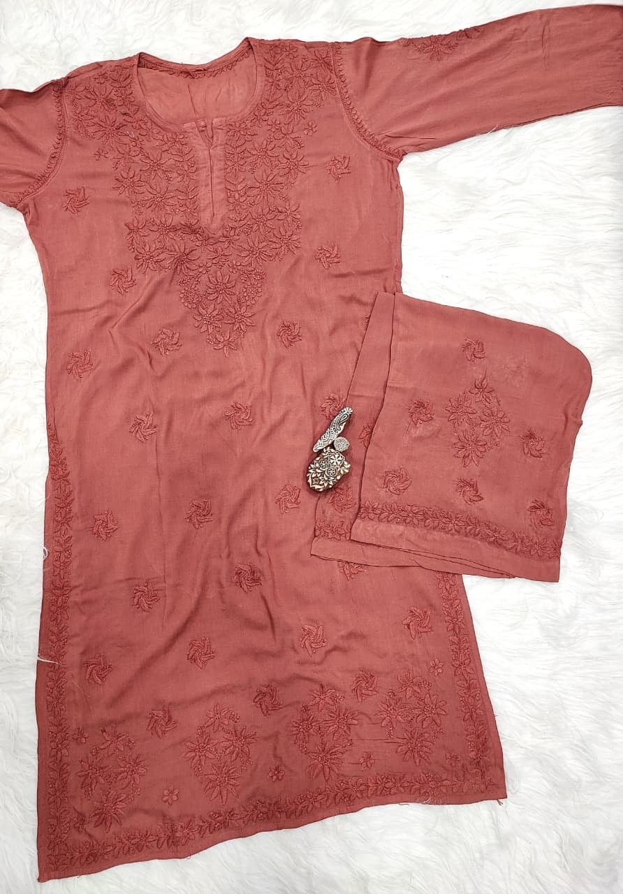 3d Worked Chikankari Co-ord set