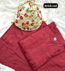 Modal lucknowi Daman rich work Kurta and plazzo with Potli Bag
