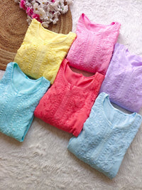 Soft Rayon designer 3pc Chikankari set