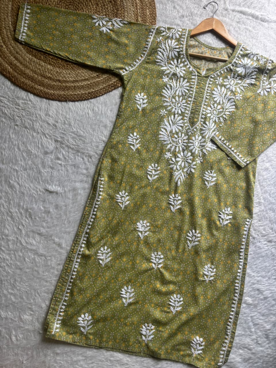 Pure printed Cotton chikankari kurta