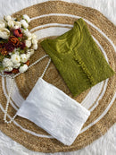 Dyed soft Dobby cotton Kurta with button