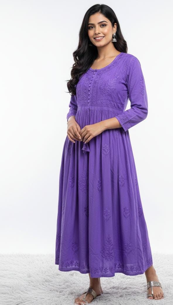 Heavy Yolk Handwork Rayon Gown