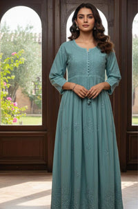 Heavy Yolk Handwork Rayon Gown