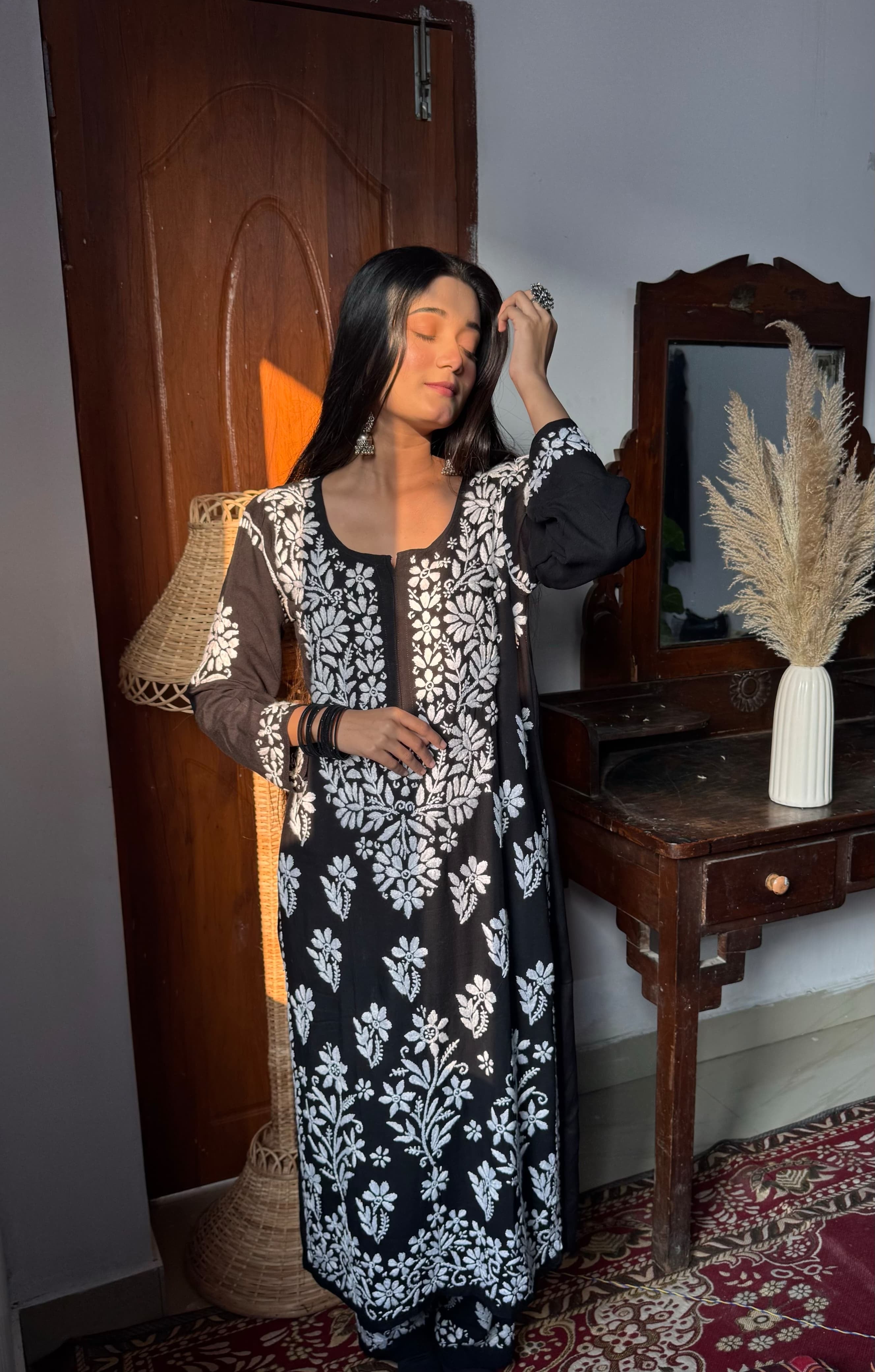 Heavy embroidery Rayon Designer Kurta Set