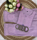 3d Chikankari pure chanderi Set