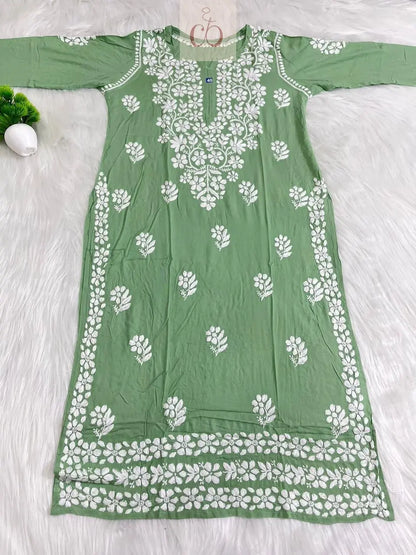 Double Bell Modal Kurti - Chikankari Officialchikan kurti lucknowi chikankari chikankarikurti best kurti kurtis for summer lakhnawi chikan 