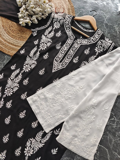 Double Leaf Panel Kurti - Chikankari Official