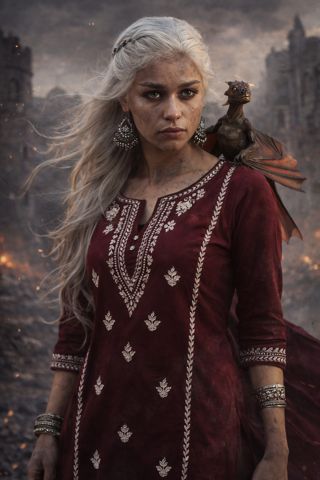 Chikankari x Mother of dragons 2pc Set