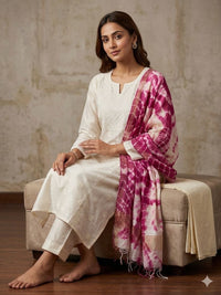 Modal Co-ord Set Rose Work & Printed