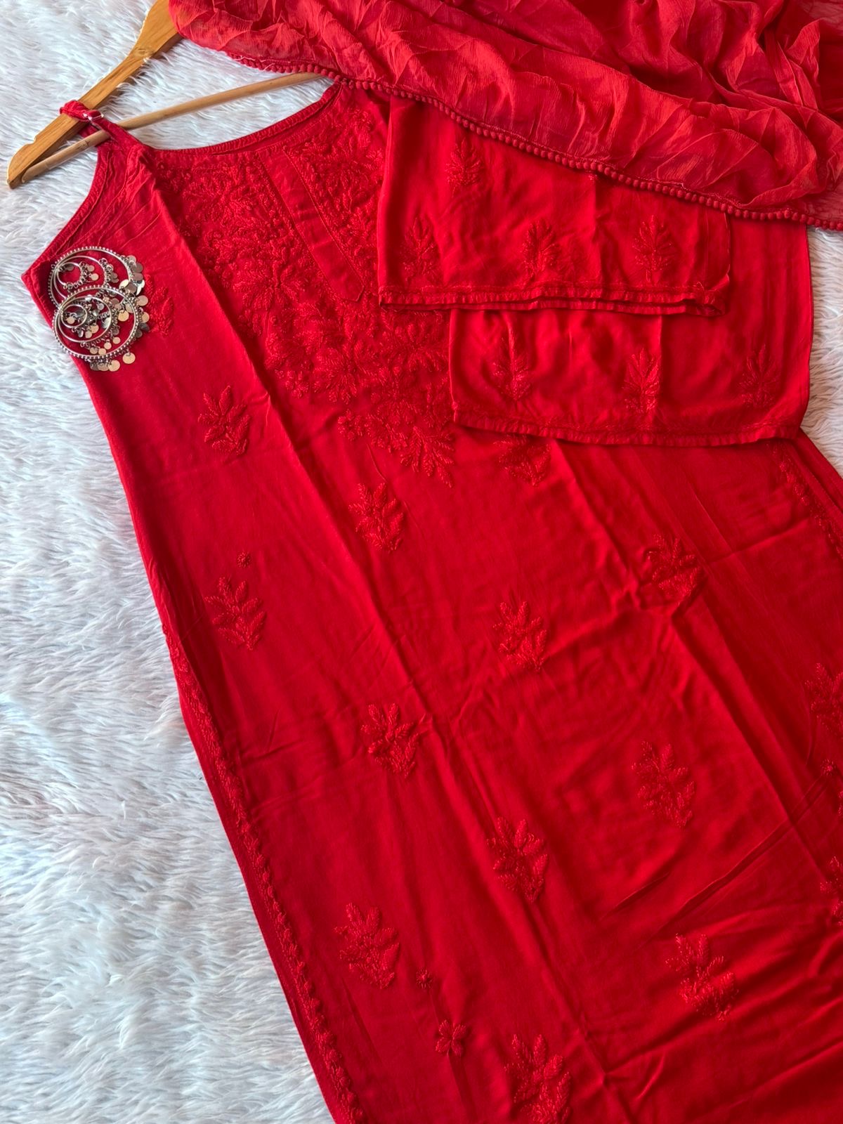 Sleveeless Noodle Strap Rayon 3pc Set