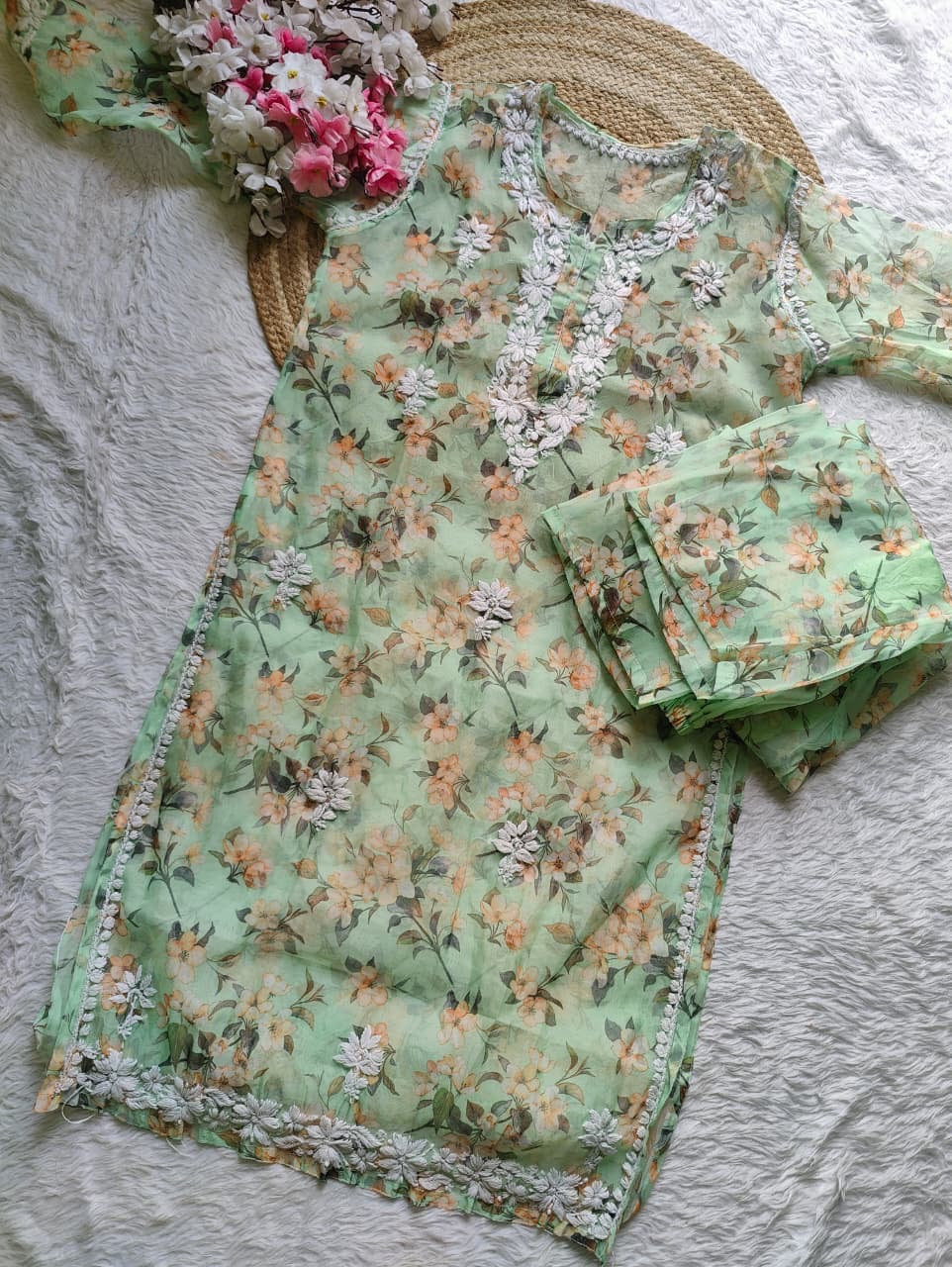 Organza Printed Kurta Plazzo set