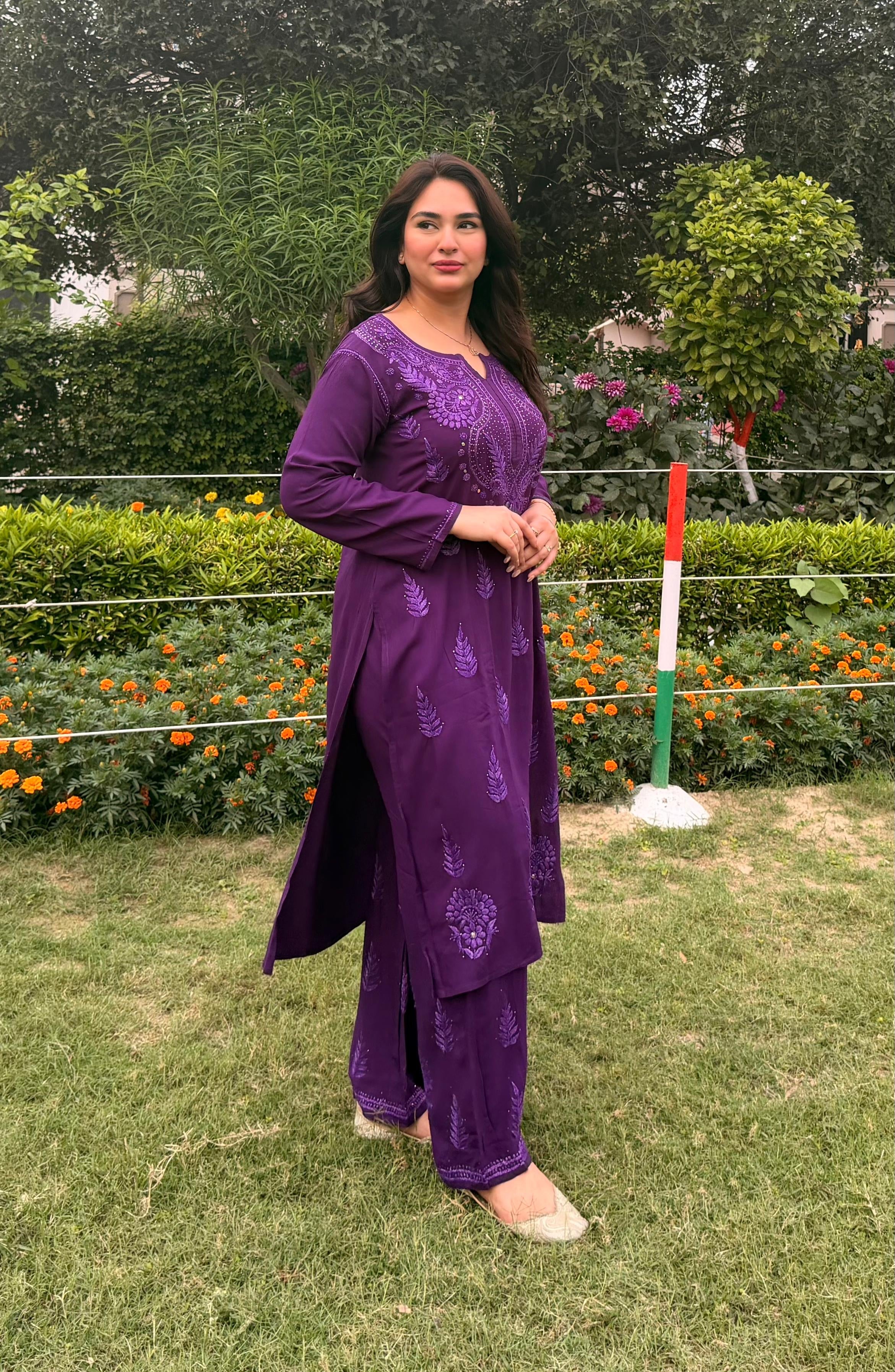 Golden muqaish Rayon Handwork 2pc Set