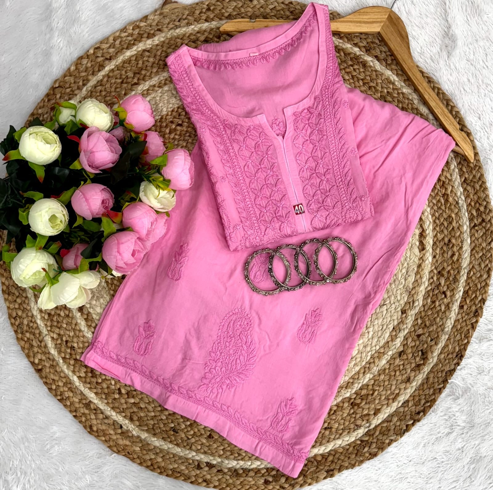 Anchor Thread 3d Panel Modal kurta Set