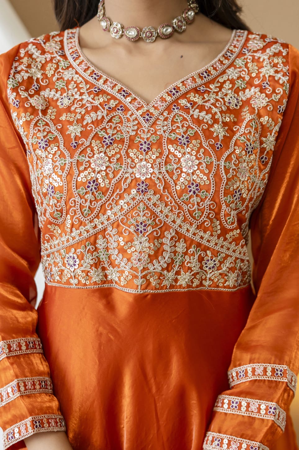 Fancy Silk 3pc Heavy embroidered set