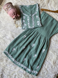Rayon Soft Chikankari Gharara Set