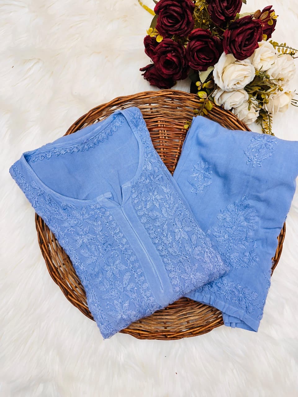 Sqaure Neck rayon co-ord set