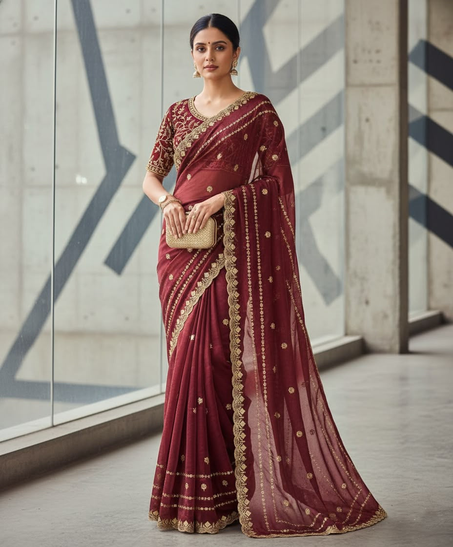 Designer Saree satin Silk