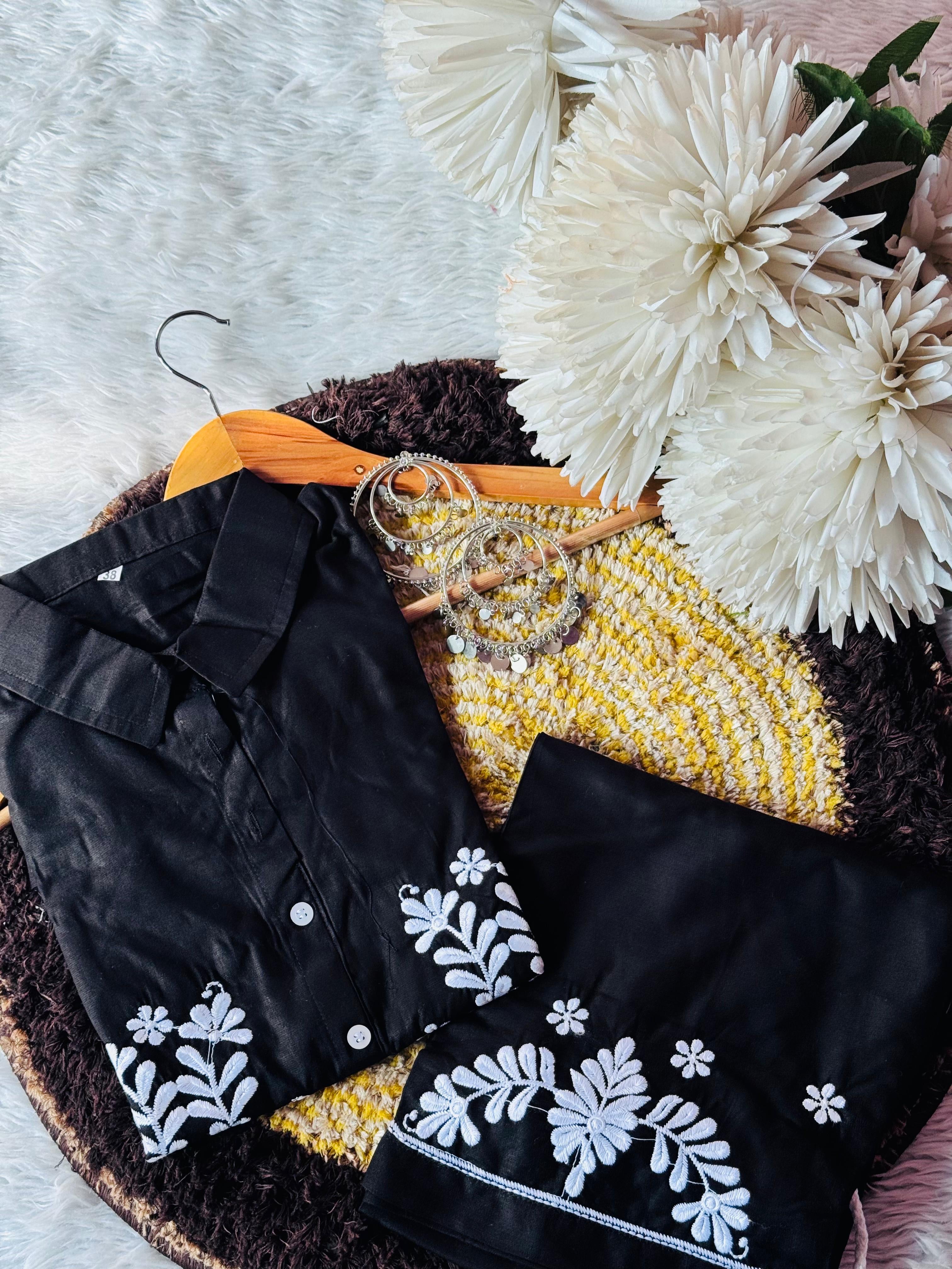 Zara White embroidery chikankari Co-ord Set