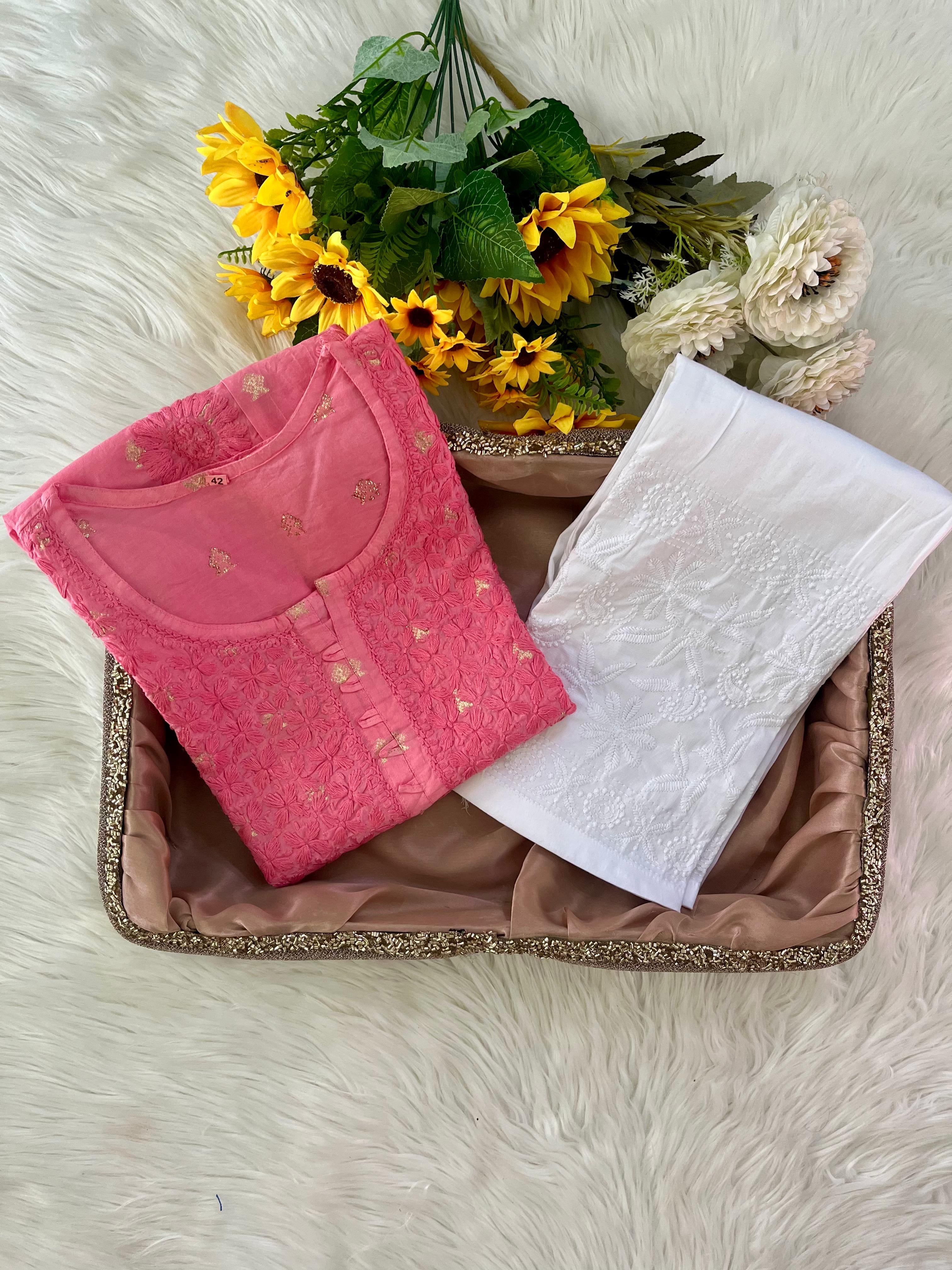 Chanderi Boota Gown Golden Bindi