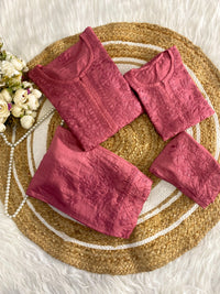 Mother daughter Chikankari soft Pintex chanderi set