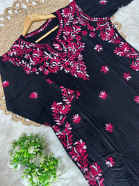 Rayon Dual Thread pink kurta