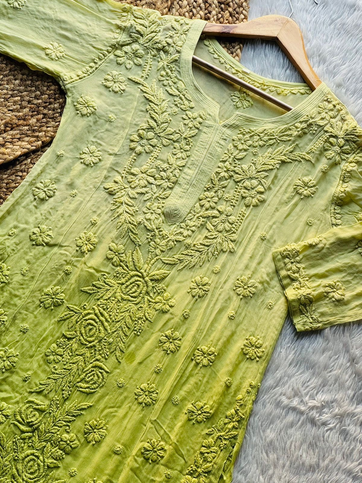 3d Rose Panel Viscose Kurta plazzo set