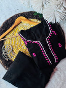 premium beautiful black side border moodal kurta