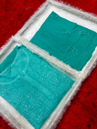 Lucknowi Handwork Ghasspatti heavywork Rayon set