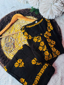 Color thread Rayon Embroidered Kurta