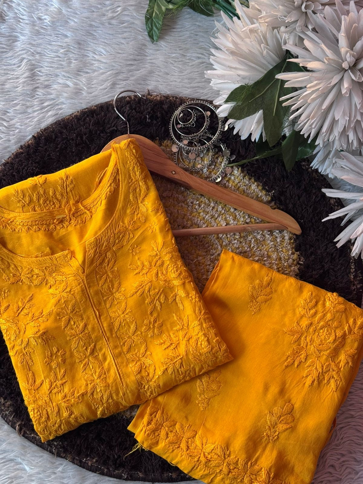 Zoya Maslin Rose 3pc Set tone embroidered