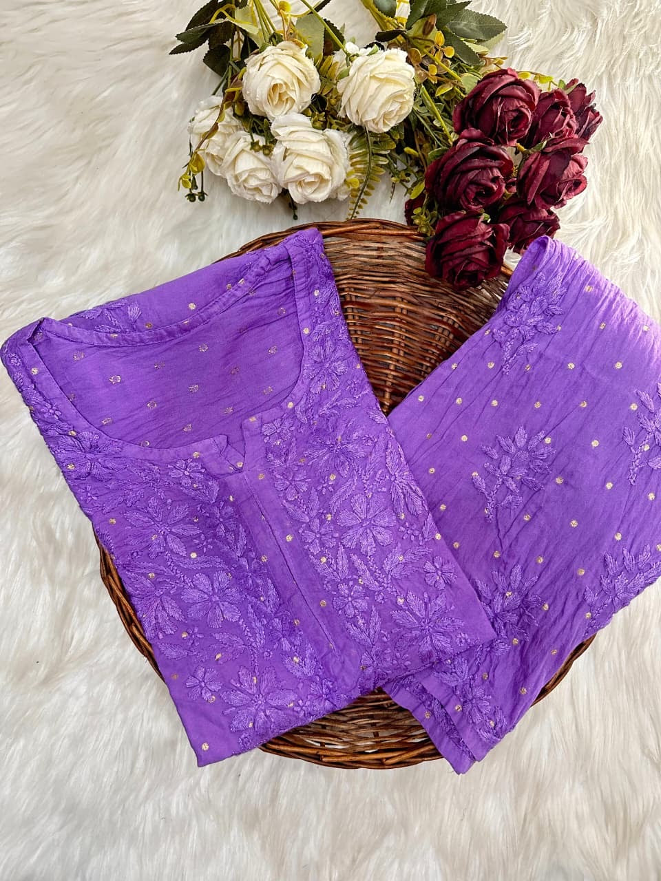 Chanderi Golden Dots Set