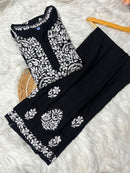 Heavy Chikankari Rayon Plazo Co-ord Set