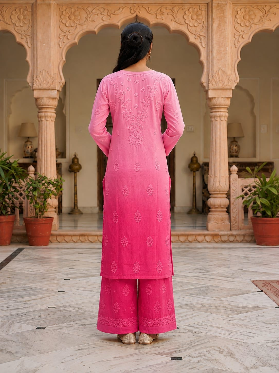 Muslin Co-ord Premium Chikankari Set