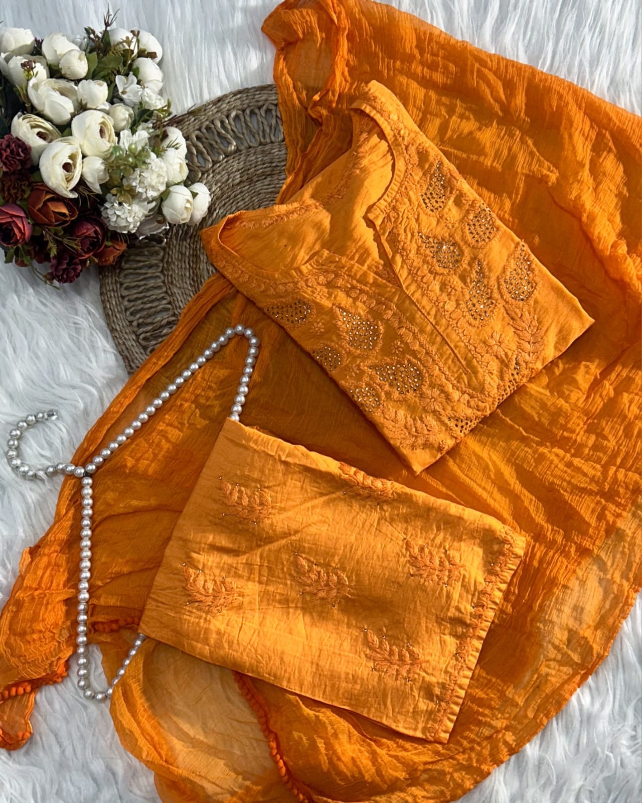 Chanderi Muqaish 3pc Co-ord Set