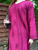Chanderi Angrakha Style With Lace Pattern