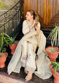 Pakistani 3pc White Bird Suit Set - Chikankari official
